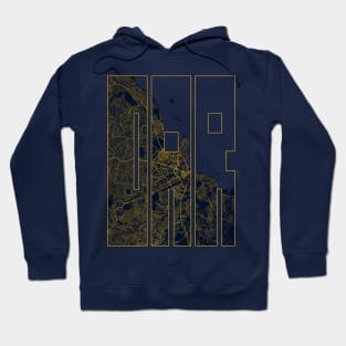 Dar es Salaam, Tanzania City Map Typography - Gold Art Deco Hoodie